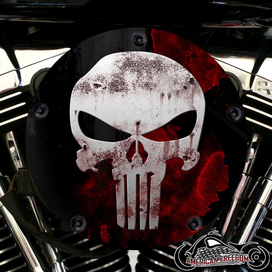 Harley Davidson High Flow Air Cleaner Cover - Weathered Punisher